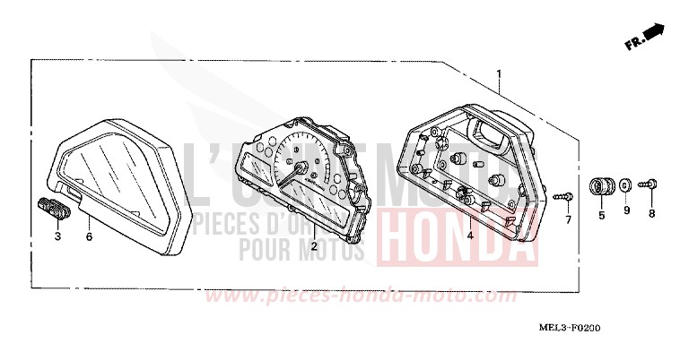 COMPTEUR von CBR1000RR "Fireblade" PEARL FADELESS WHITE (NH341KB) von 2004
